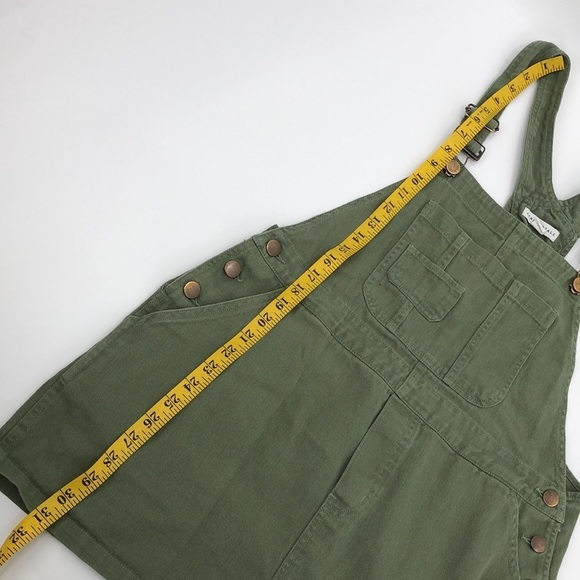 Aeropostale Solid Twill Skirtall Size L Bob Overall Carpenter Style Skirt Jumper - Picture 10 of 16
